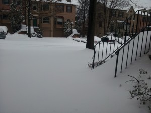 Snowy driveway, February 13, 2014